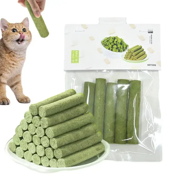 Cat Grass Sticks Freeze Dried Snacks Catnip Biscuits Teething Digestive Aid Scientific Ratio Nutrition Fattening Pet Foods