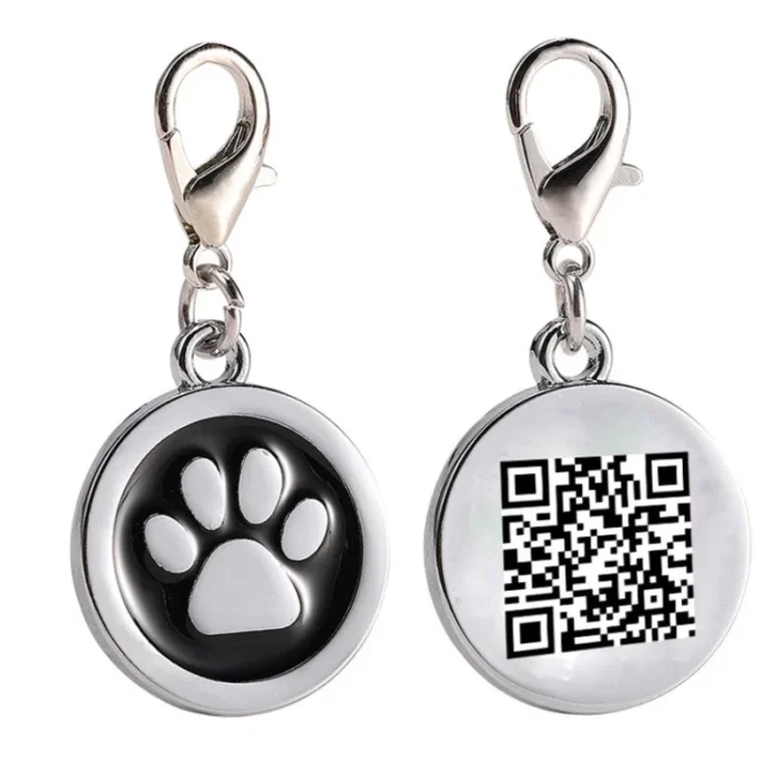 Multi Functional QR Code Metal Dog Tag Keychain Free Customization Exclusive Information Phone Address Anti Loss Durability
