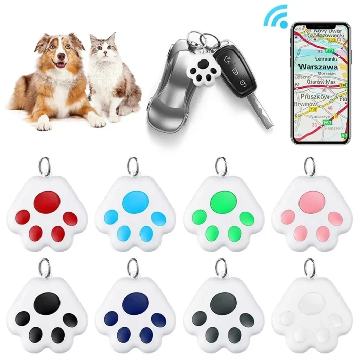 Mini Smart GPS Bluetooth Tracker Anti-Lost Device Dog Paw Shape Pet Kids Bag Wallet Keys Wireless Tracking Smart Finder Locator